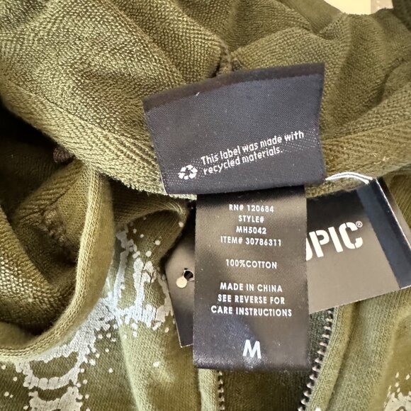 Social Collision Crop Hoodie Full Zip Green size M - Picture 6 of 6